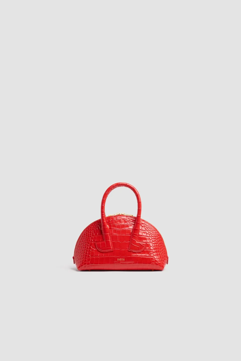 Patou Bags Bowling sac cuir croco rouge TU