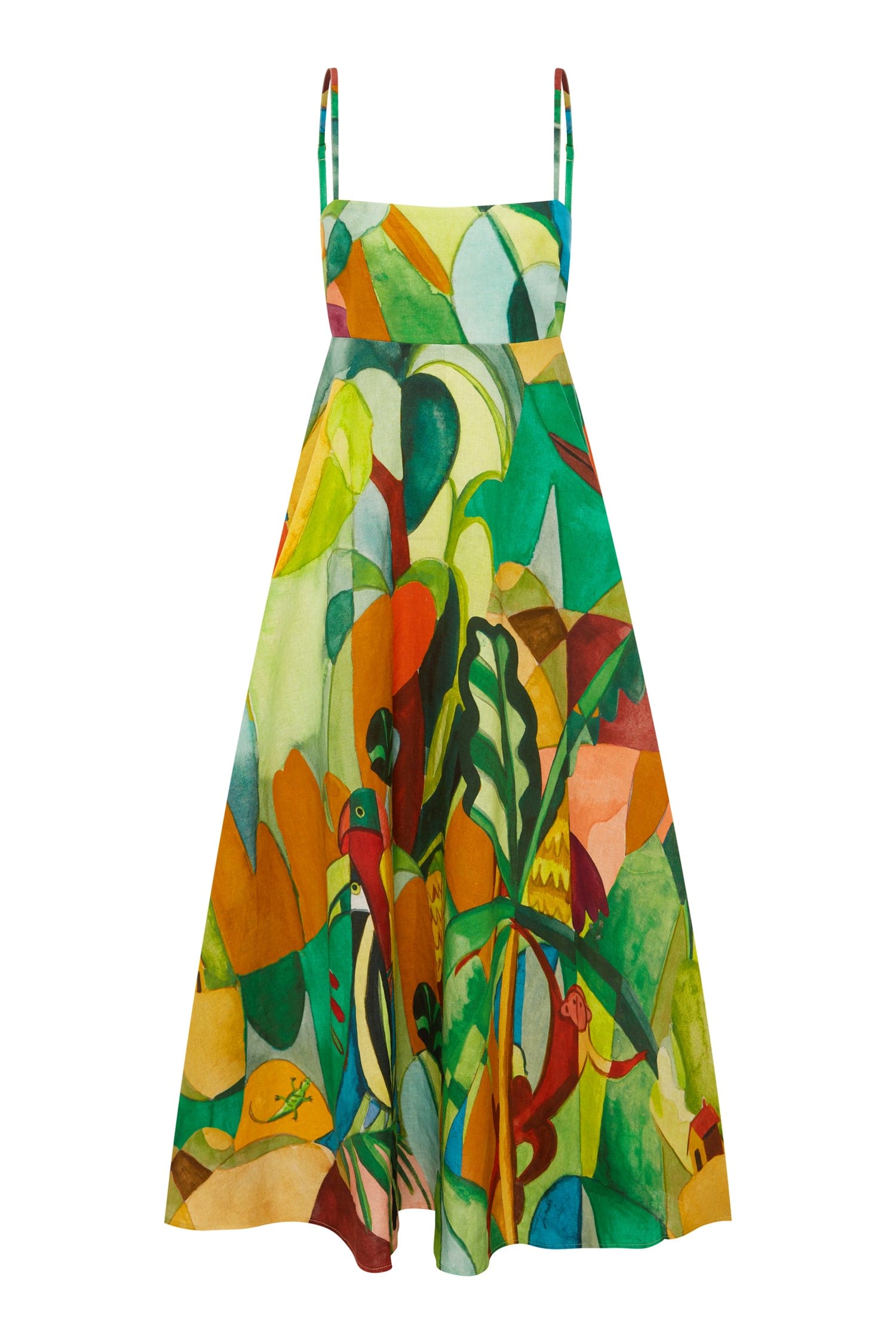 Alemaïs Mokshini robe midi lin jungle