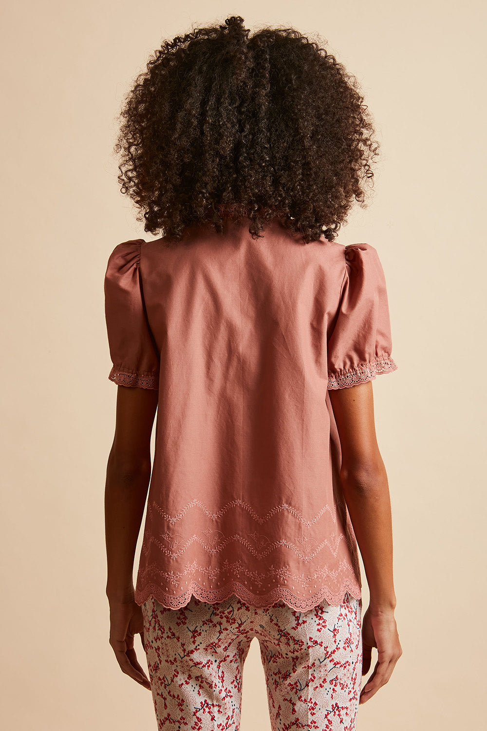 Paul & Joe Candy blouse vieux rose voile de coton