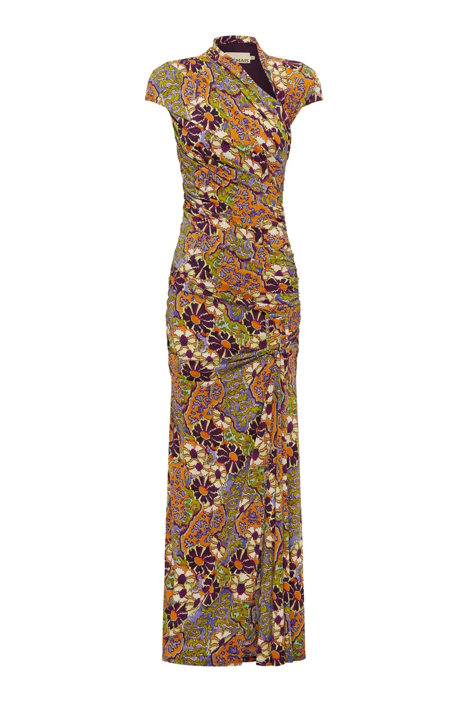 Alemais Joanna robe midi fendue fleurs recyclée