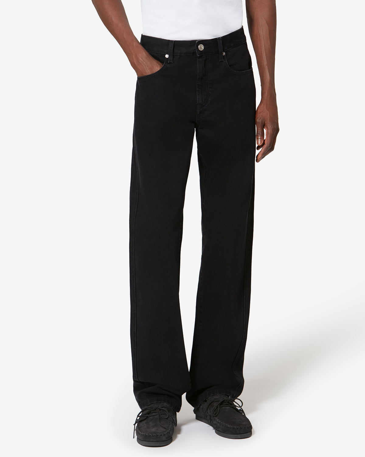 Isabel Marant Lewys jean noir délavé coupe fitted