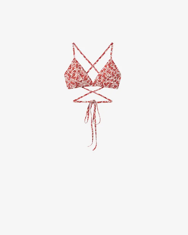 Isabel Marant Solange SG0003FC haut maillot rouge floral