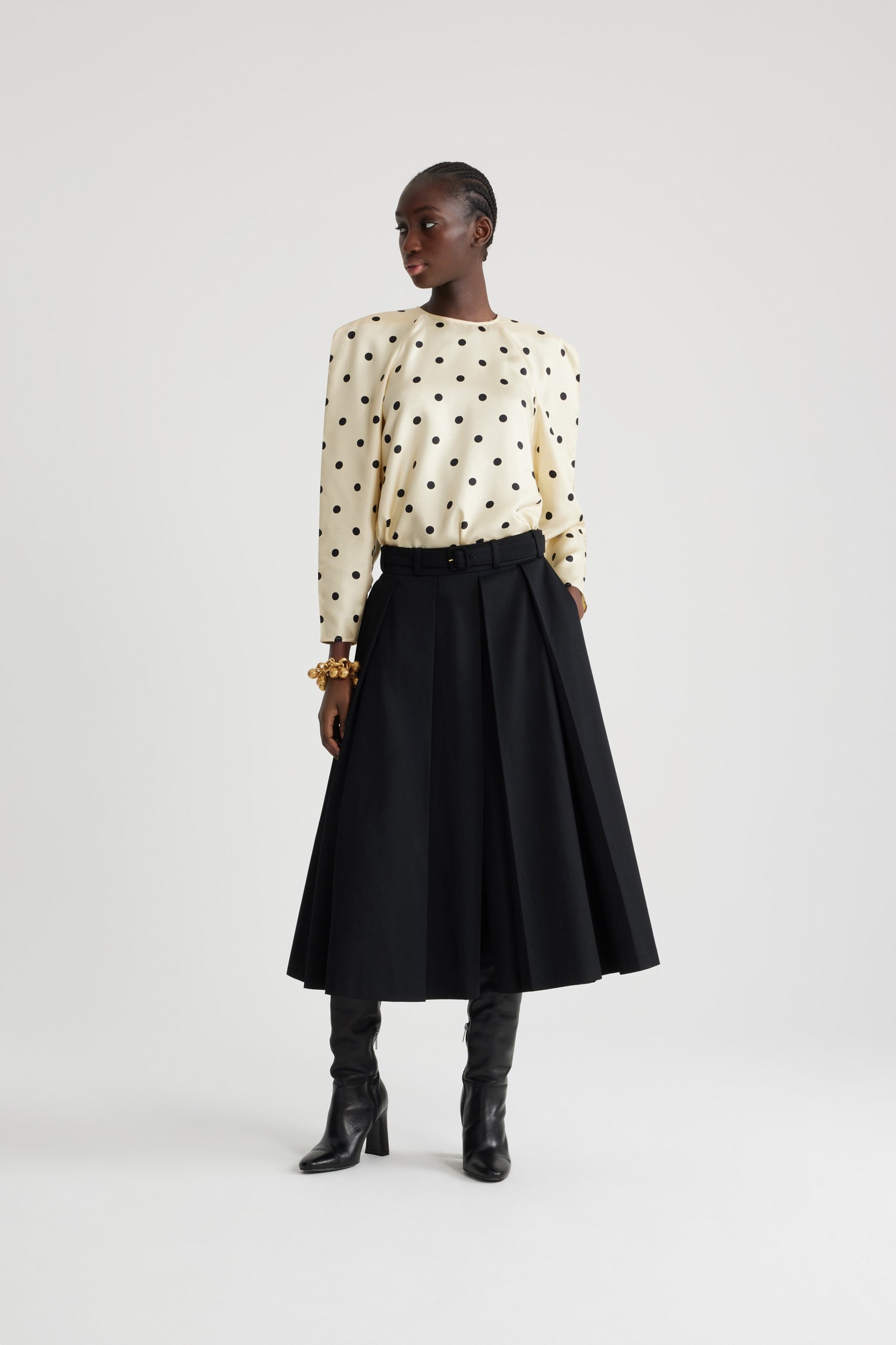 Patou TO04701915070 top Angora Dots soie bio pois