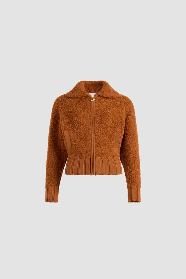 Patou KN289 bomber laine marron Pumpkin Spice bouclé