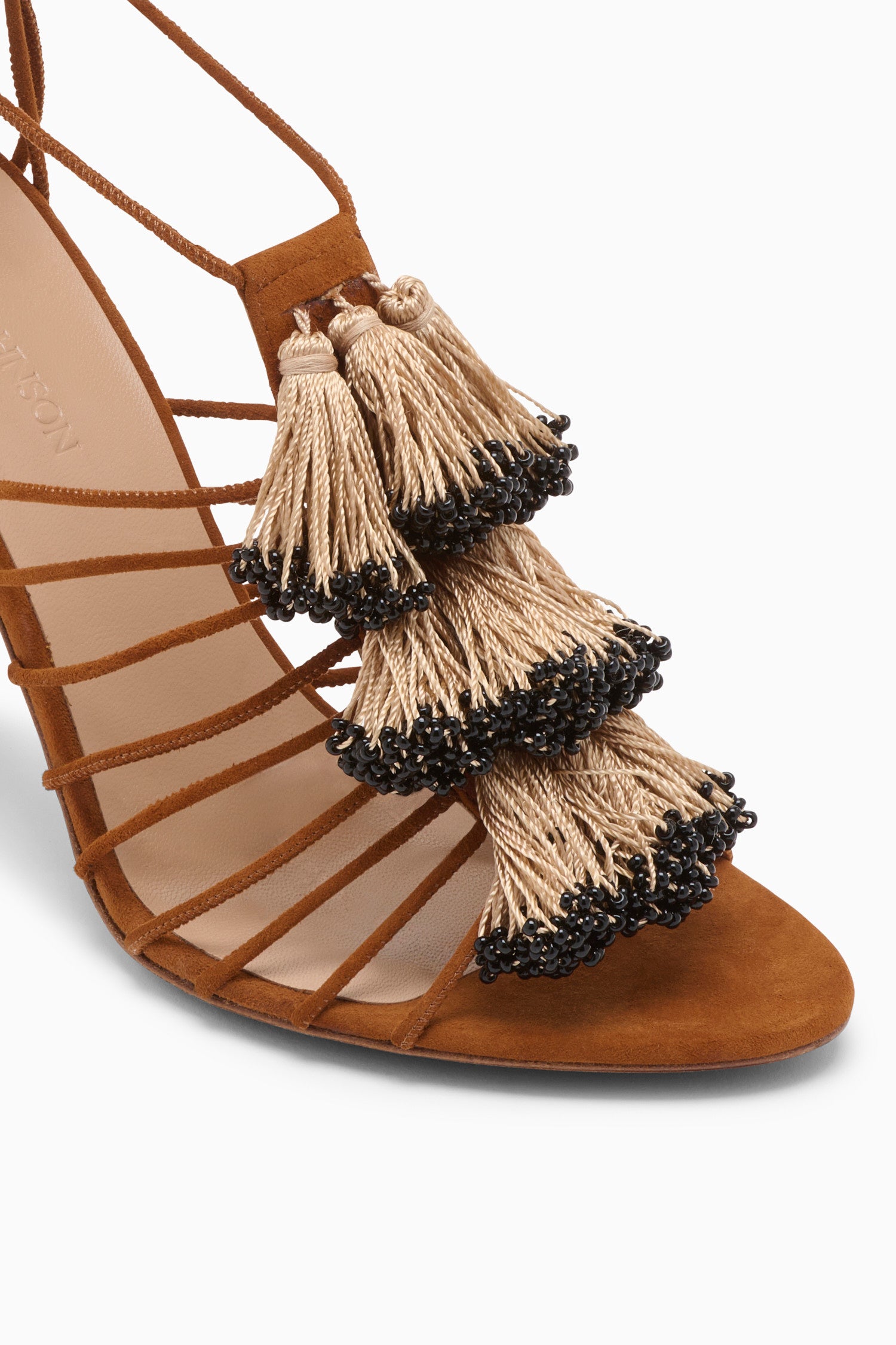 Ulla Johnson Beaded Fringe High Heel Sandal sandales Canyon