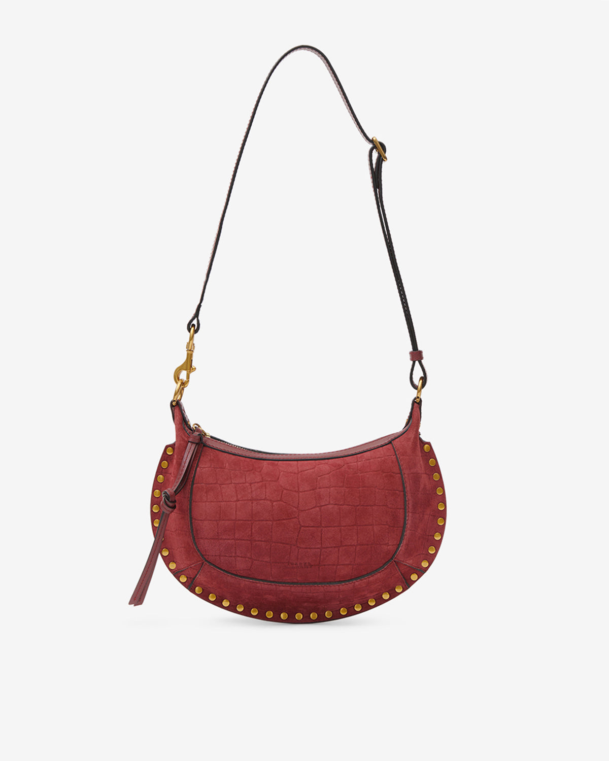 Isabel Marant Oskan Moon Sac Cuir Cerise Effet Croco