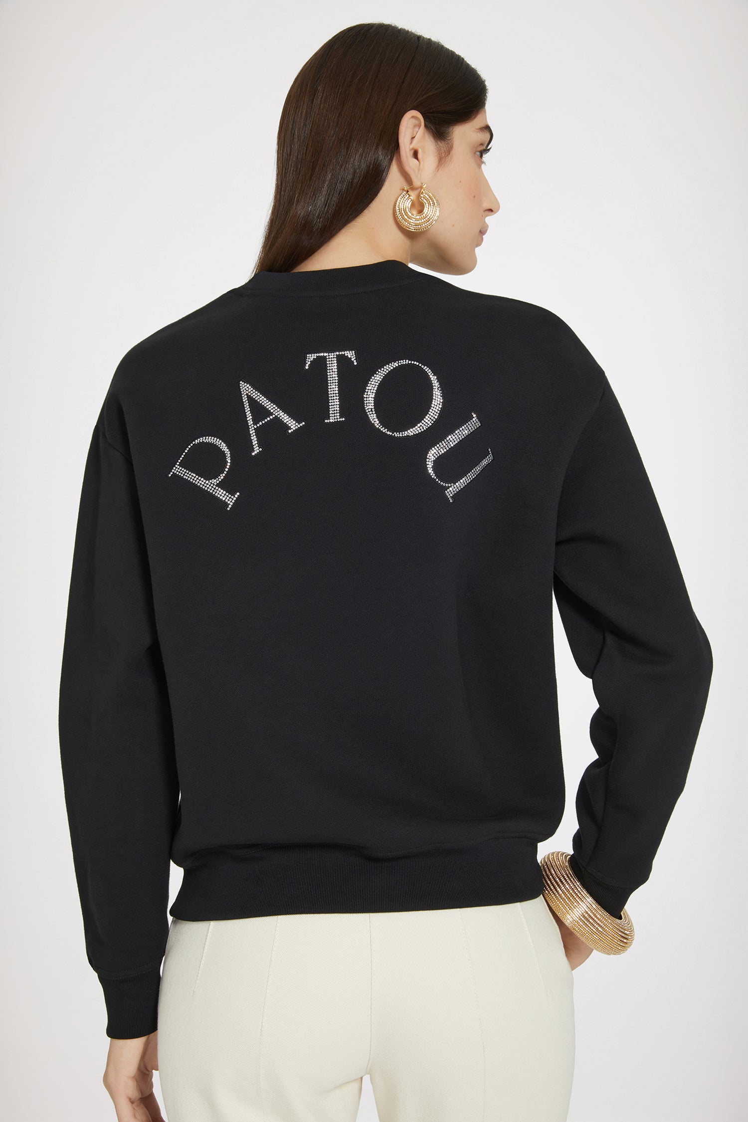 Patou JE114 sweat noir coton bio cristal JP