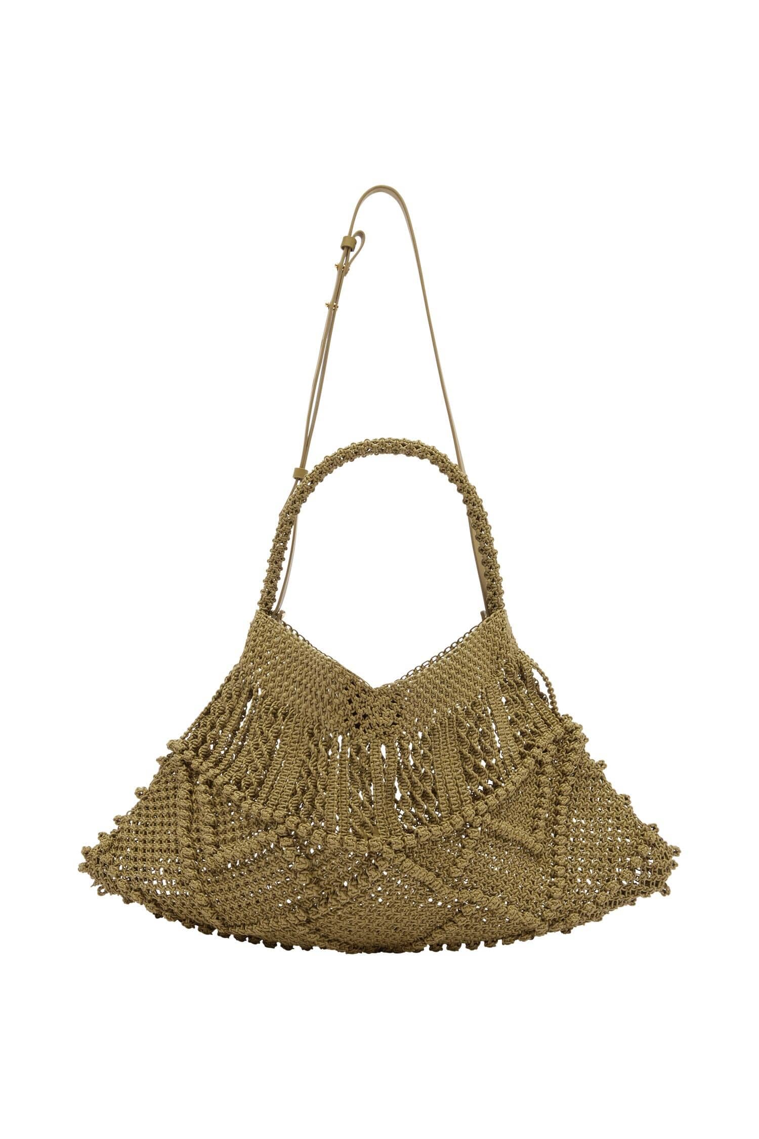 Alemäis Leather Macrame sac tote maxi cuir OS