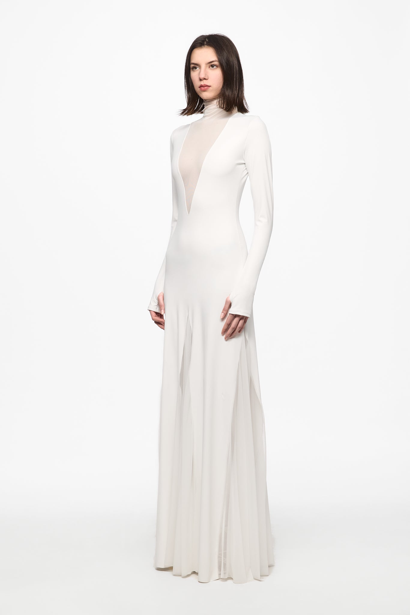 ATU Body Couture White Maxi robe blanche tulle taille S