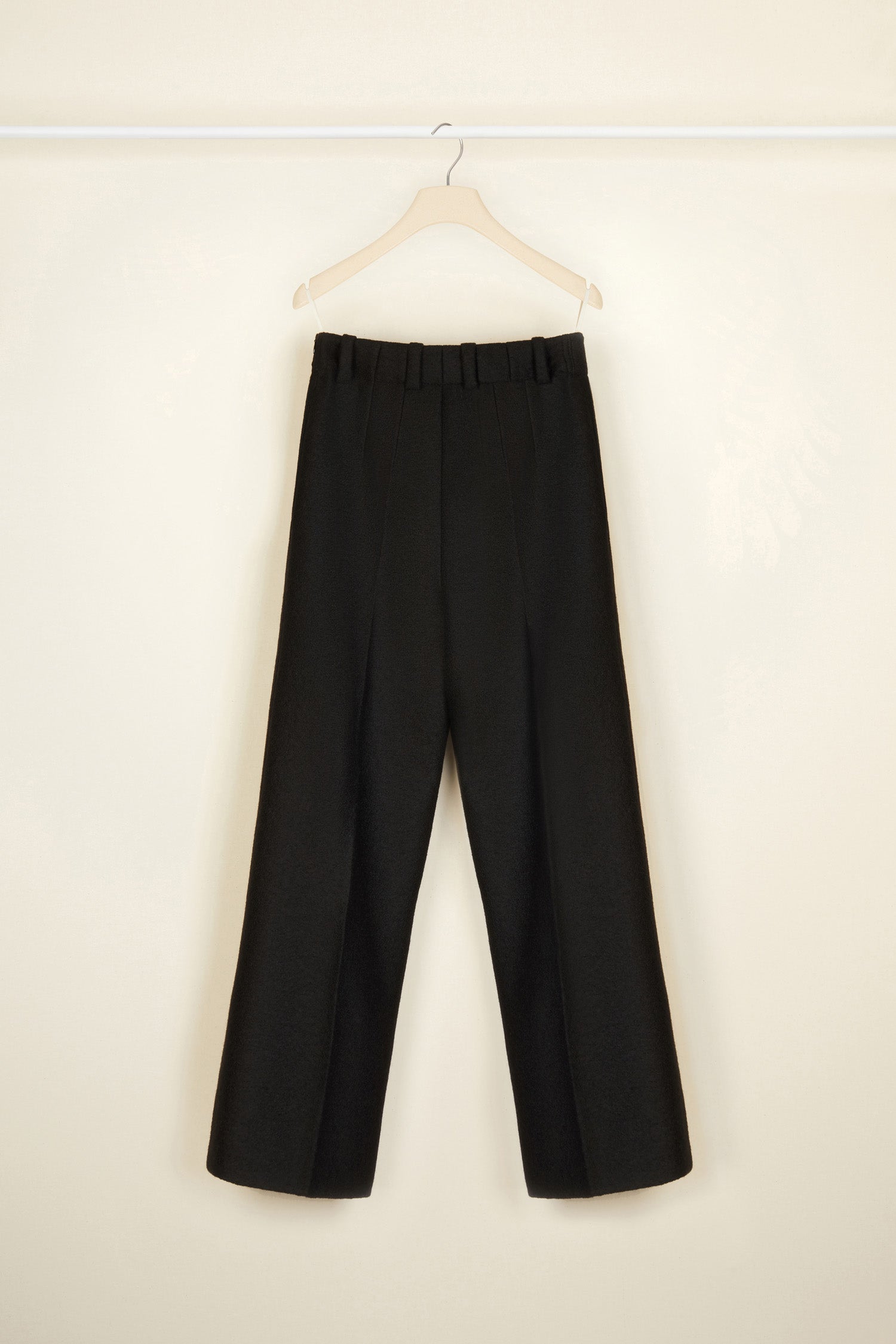 Patou TR012 pantalon large noir laine taille haute