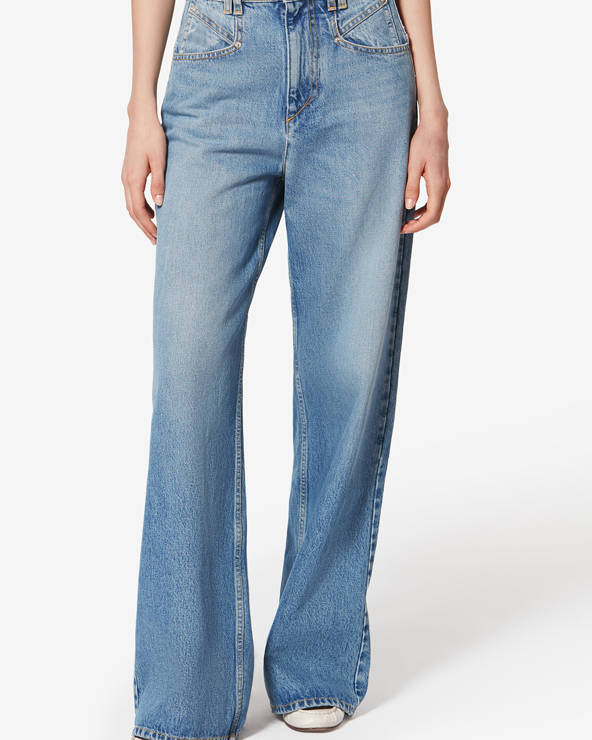 Isabel Marant Lemony PA0052FB jean large bleu clair