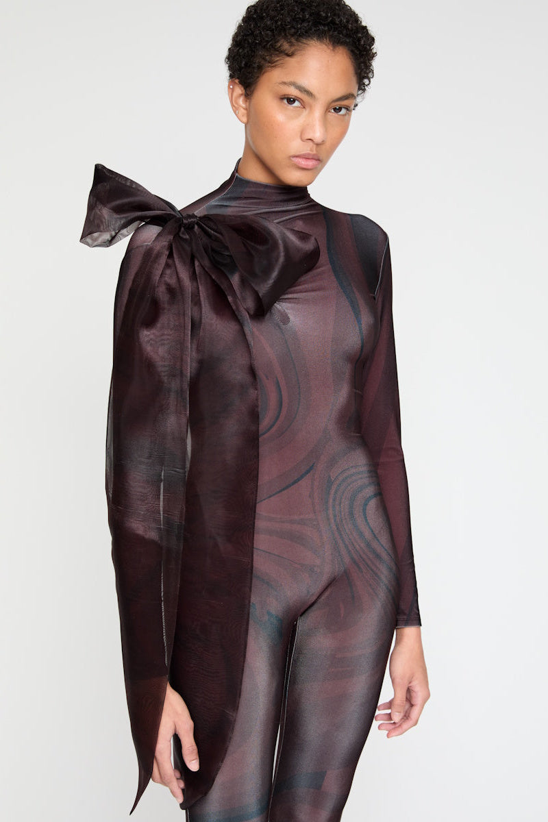 ATU Body Couture catsuit chocolat nœud taille S moulant
