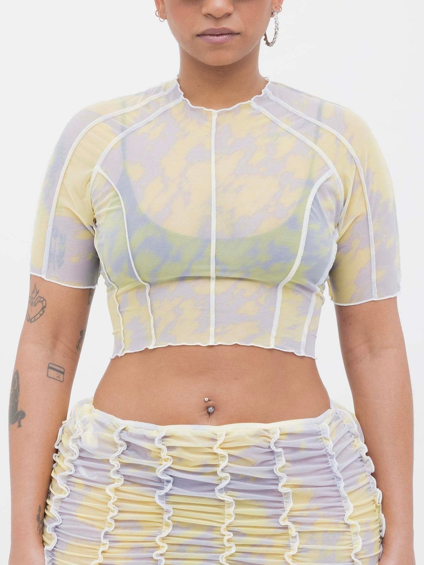 Ester Manas Printed Crop Top haut mimosa imprimé