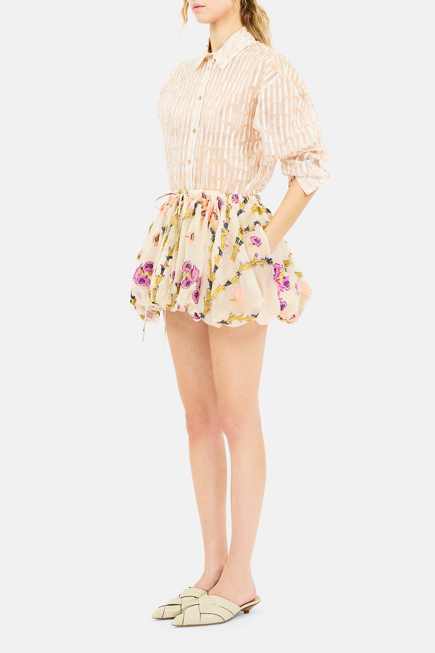 Ulla Johnson Laia Button Front Blouse chemisier Scallop nuage