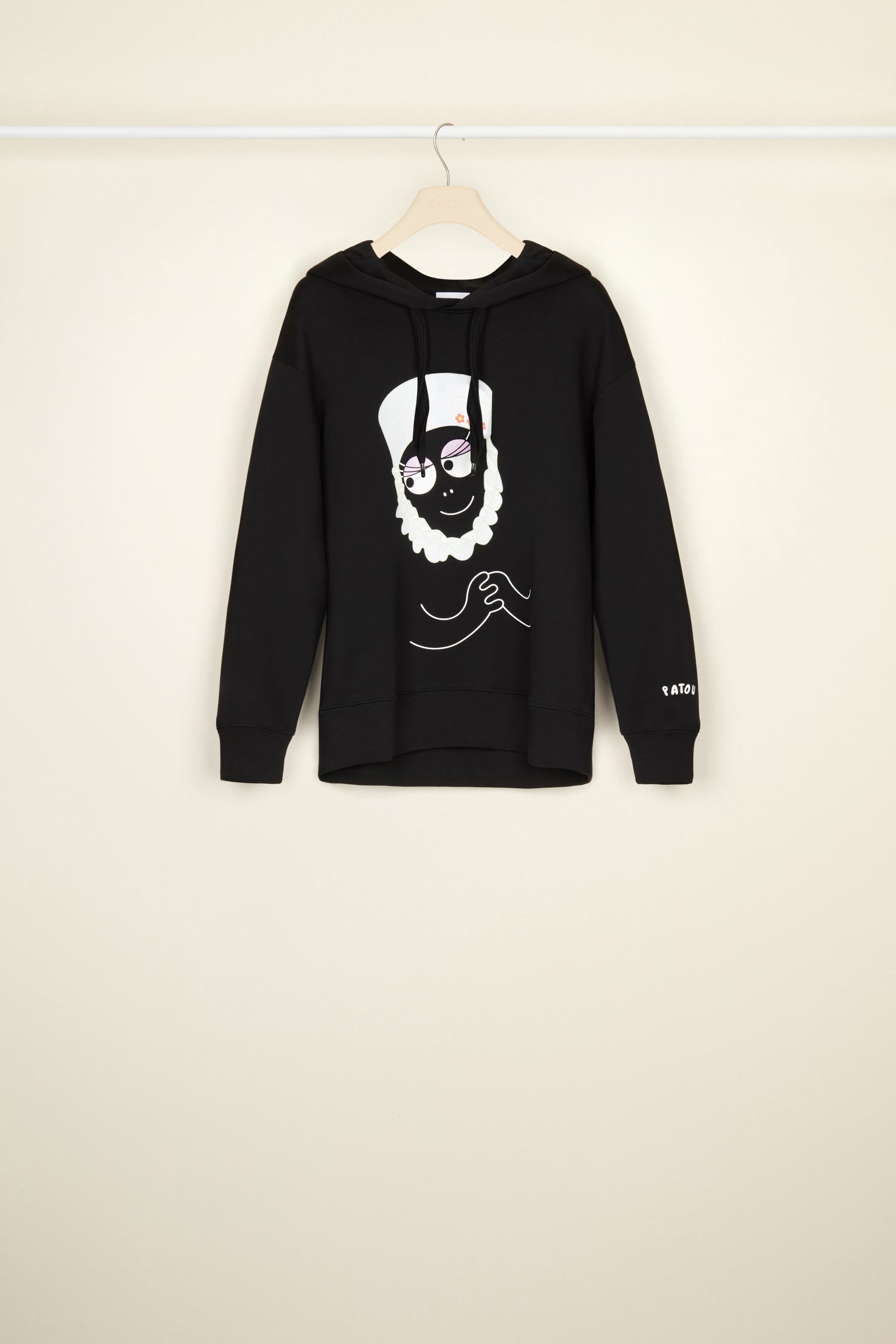Patou P22JE0489999999B hoodie coton bio noir Barbamama