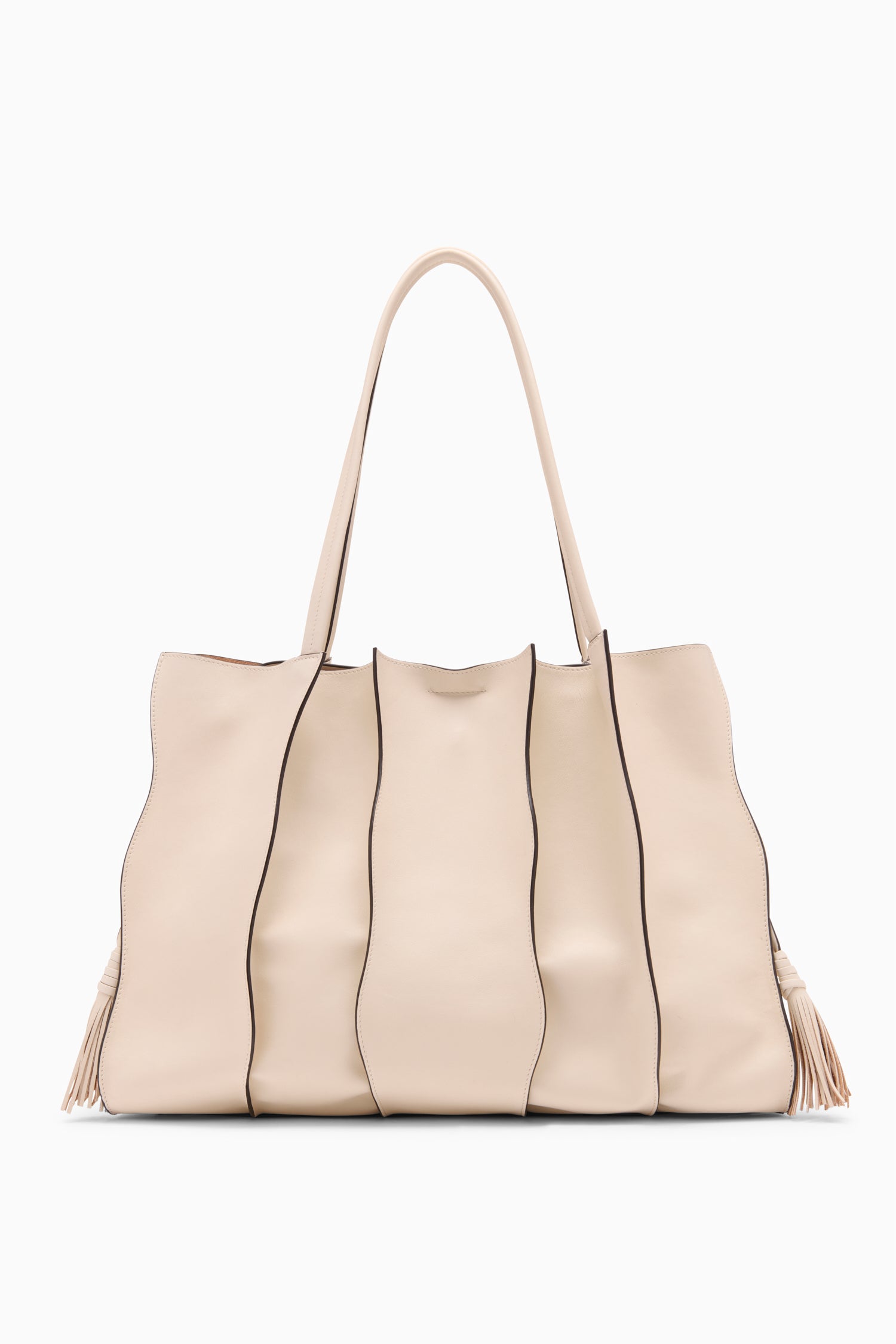 Ulla Johnson Adria Large Tote Cowrie cabas cuir blanc