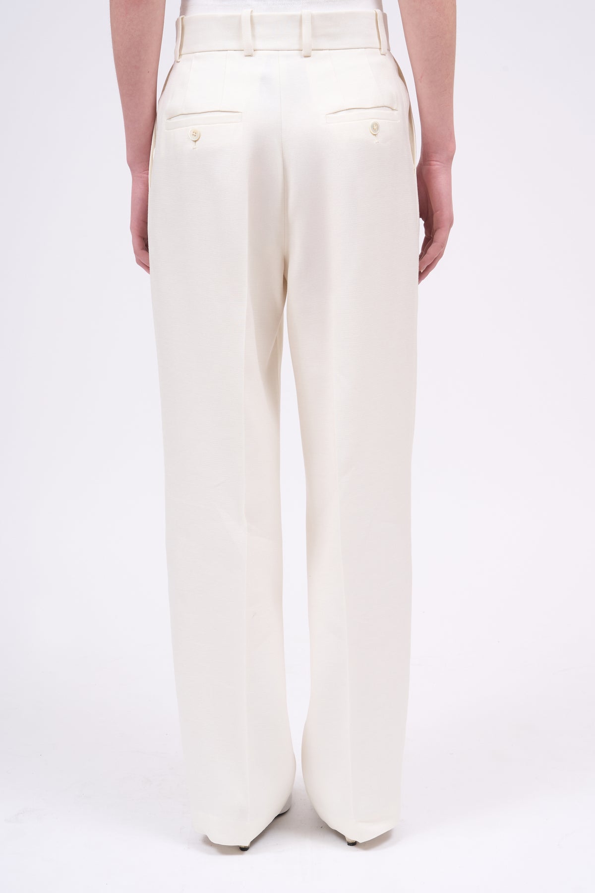 Paul & Joe Lenny pantalon plis laine soie écru