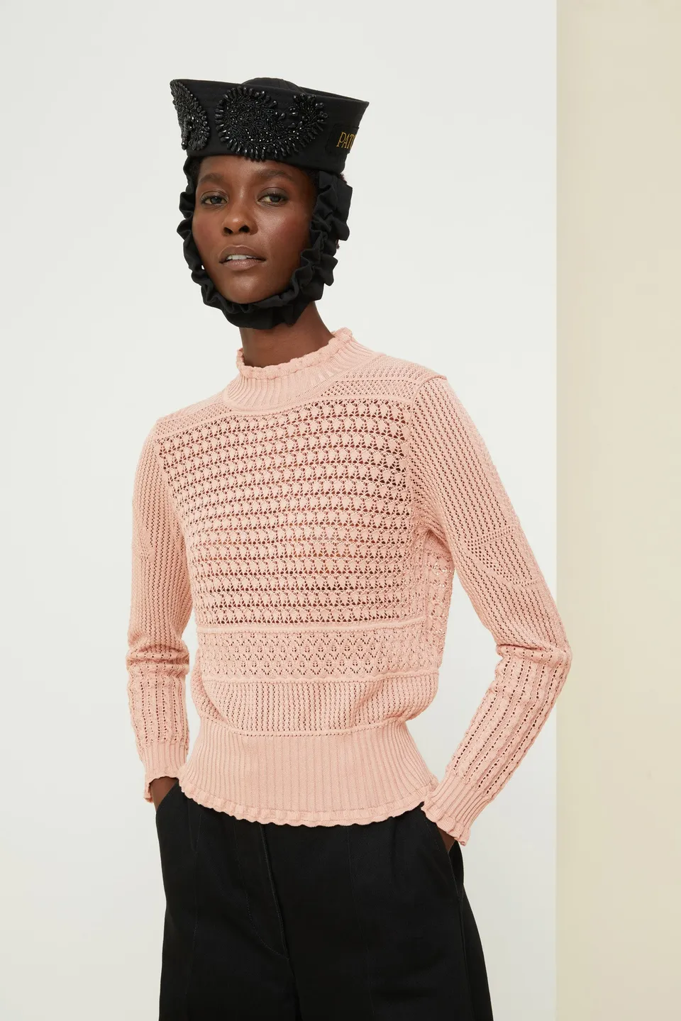 Patou Knitwear pull crochet P21KN0408031251H coton bio rose