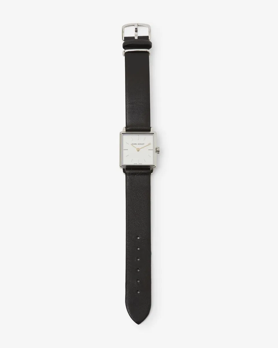 Isabel Marant 12.04 montre cadran carré argent
