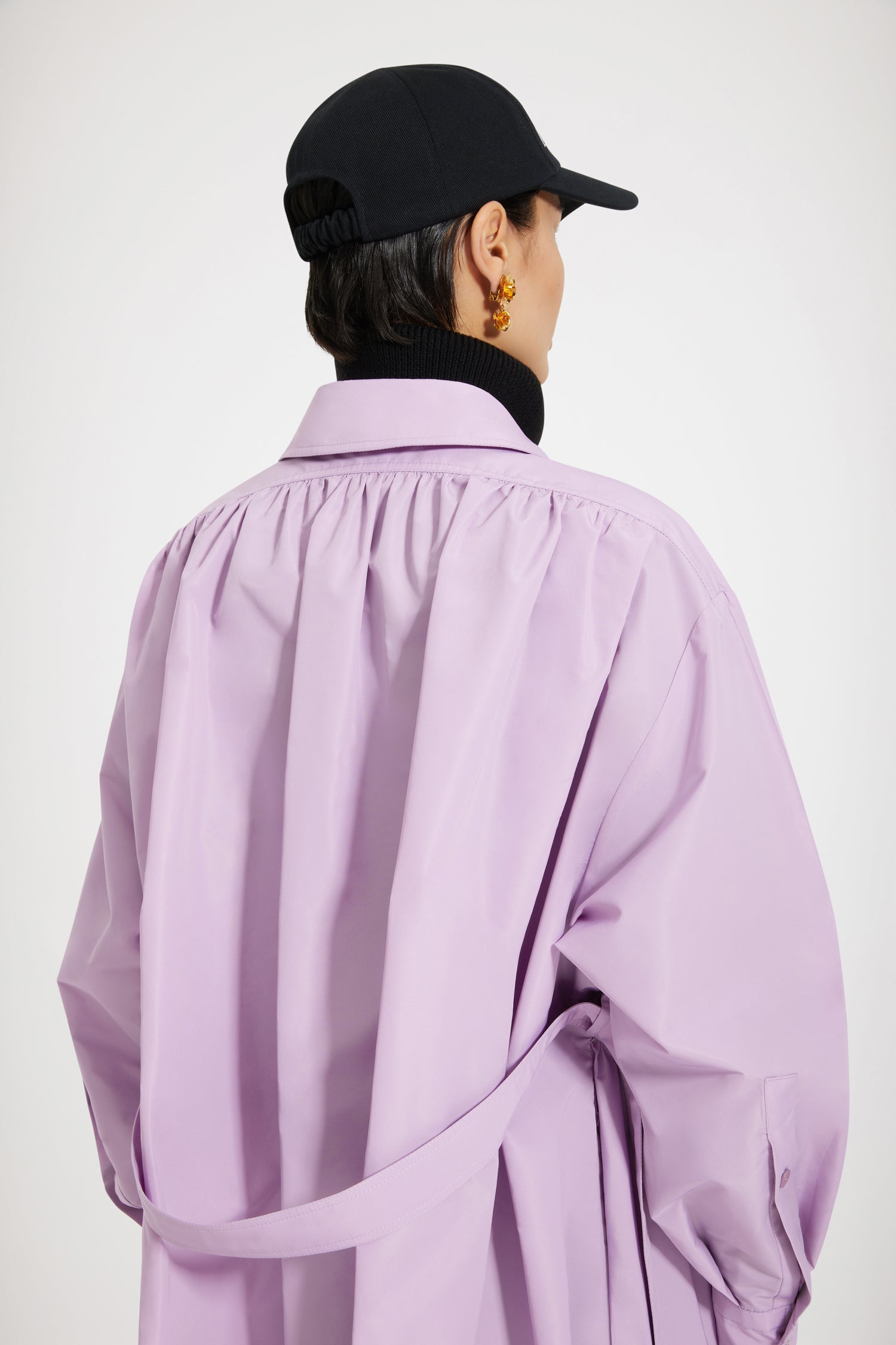 Patou H22DR095 robe maxi satin recyclé Wisteria