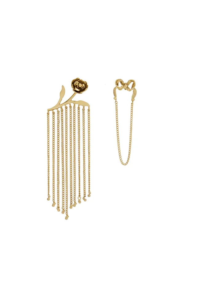 Alemaïs Django boucles d'oreilles dorées rose nœud OS