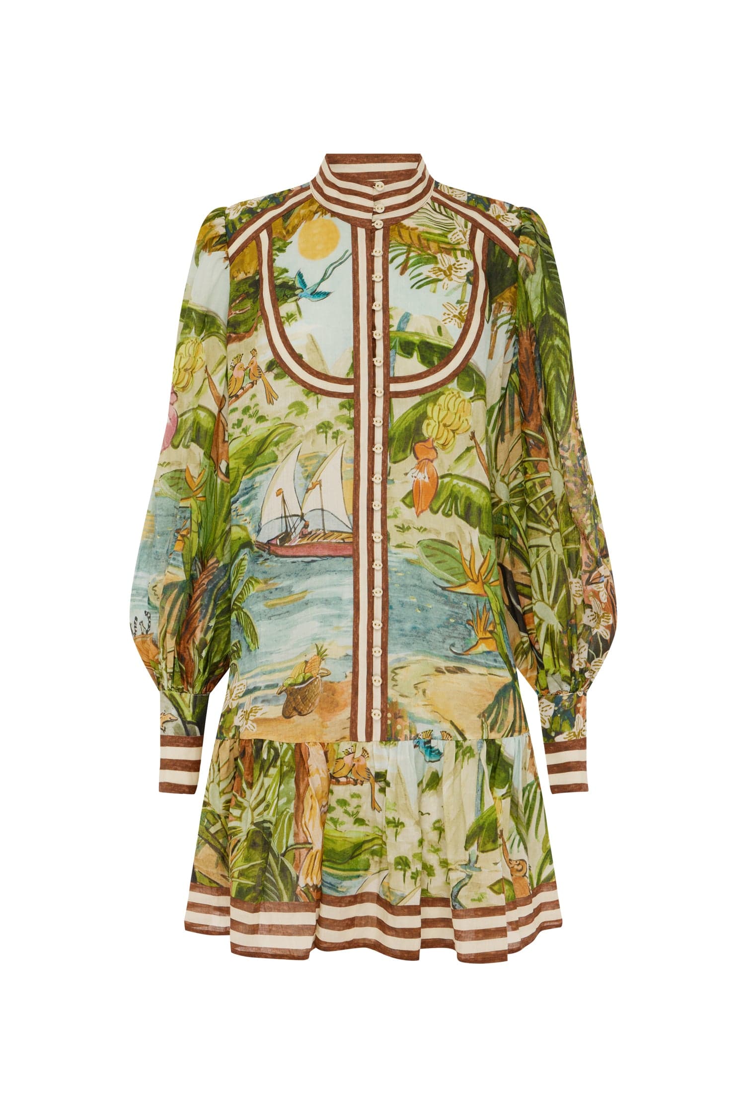 Alemaïs Toucan Tango Mini Dress robe chemisier jungle