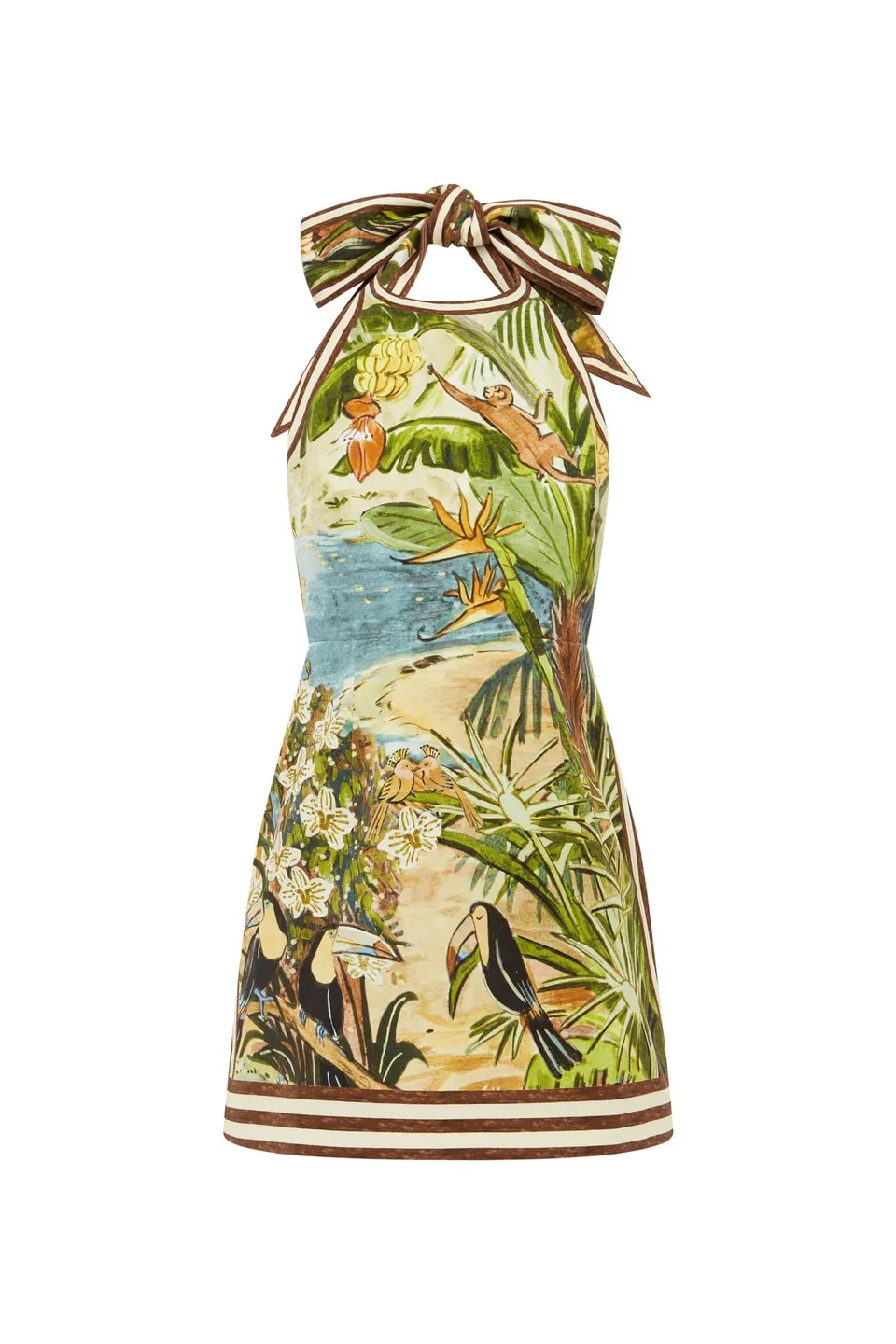 Alemais Toucan Tango robe mini halter coton bio
