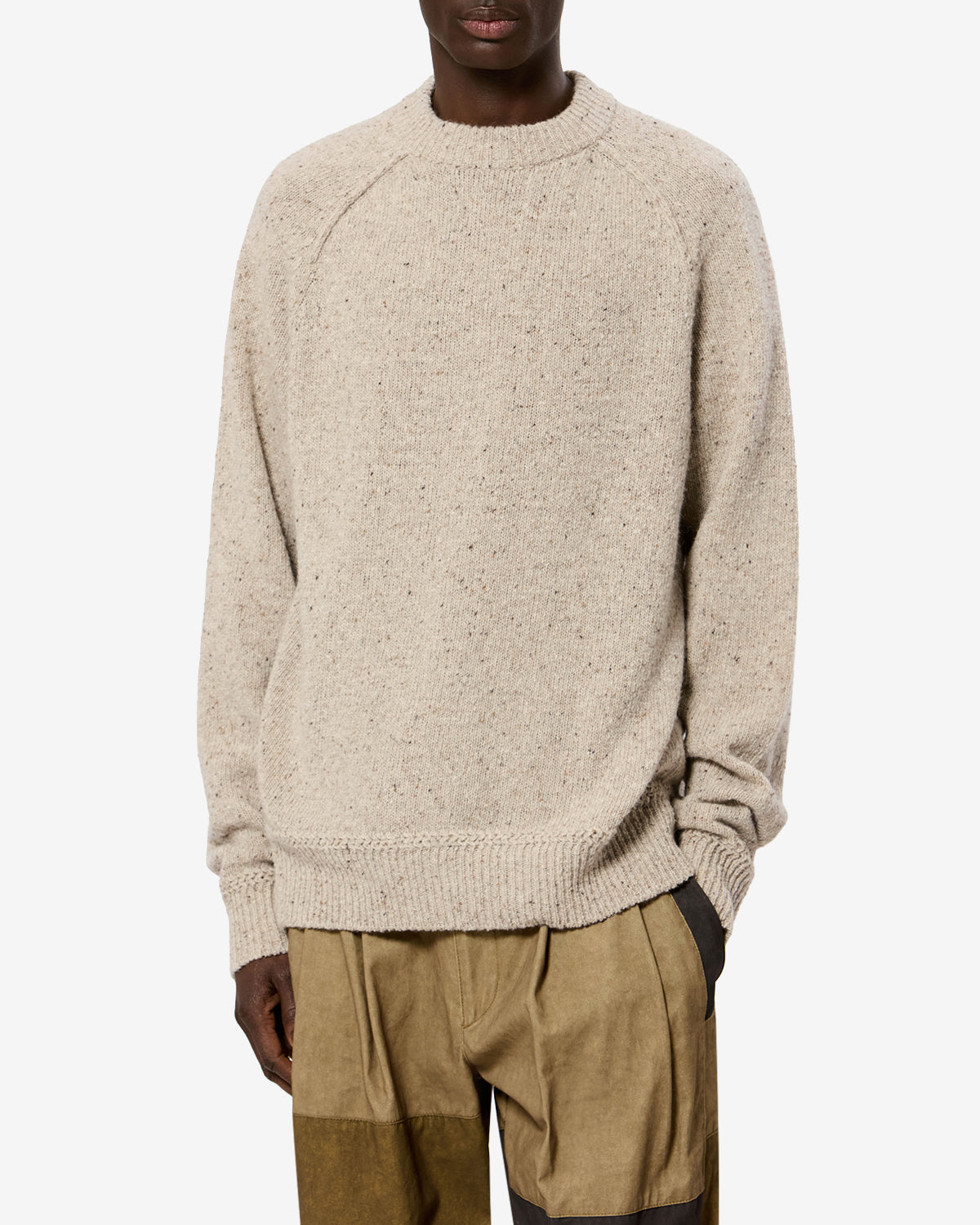 Isabel Marant Koman PU0971HA pull laine beige coupe droite