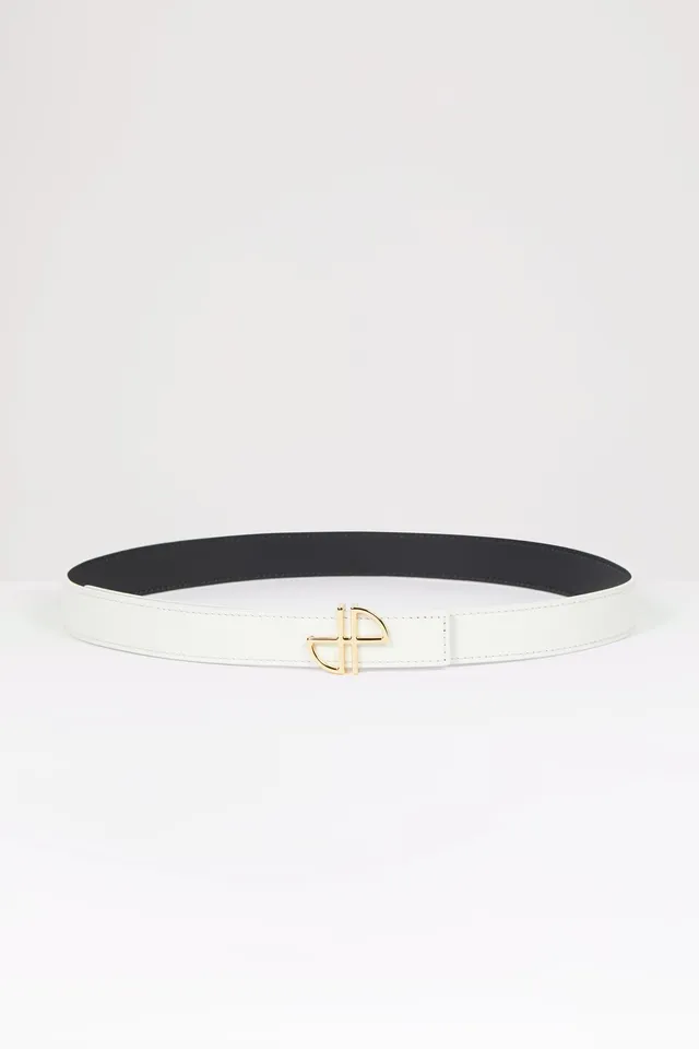 Patou H23BE0015021009A ceinture cuir blanc avalanche S-L