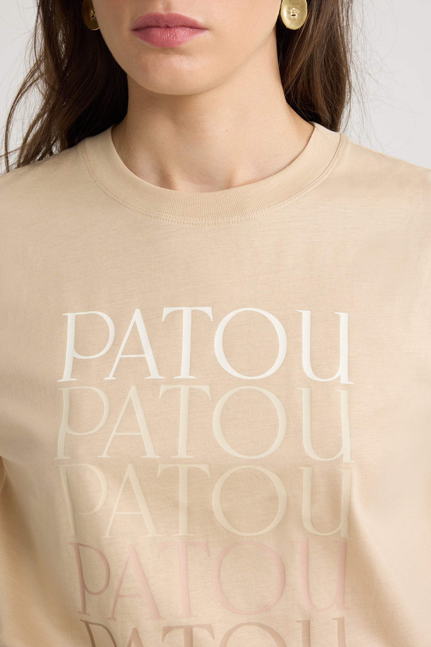 Patou P25JE1129999118P t-shirt logo coton bio praline