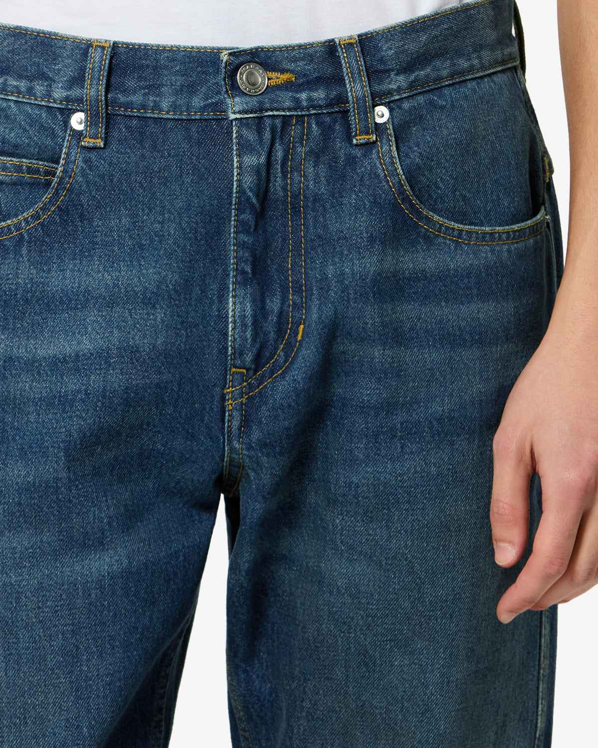 Isabel Marant Lewys PA0469HG jean droit bleu délavé