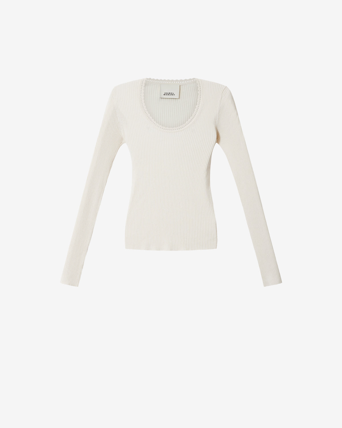 Isabel Marant Selenie pull soie écru col rond ajusté