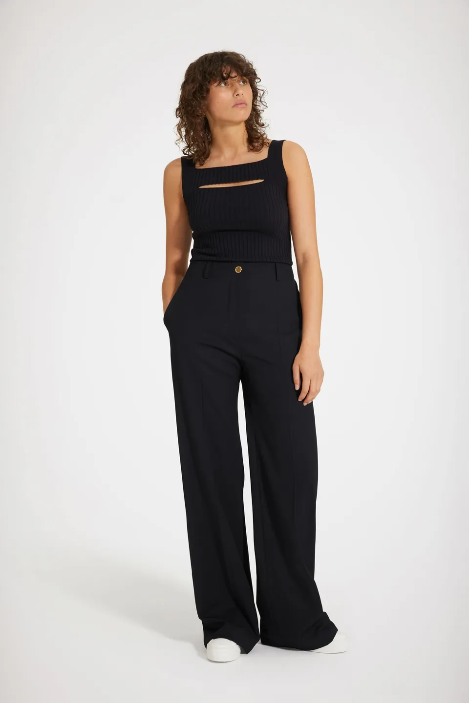 Patou TR002 pantalon droit laine bleu nuit