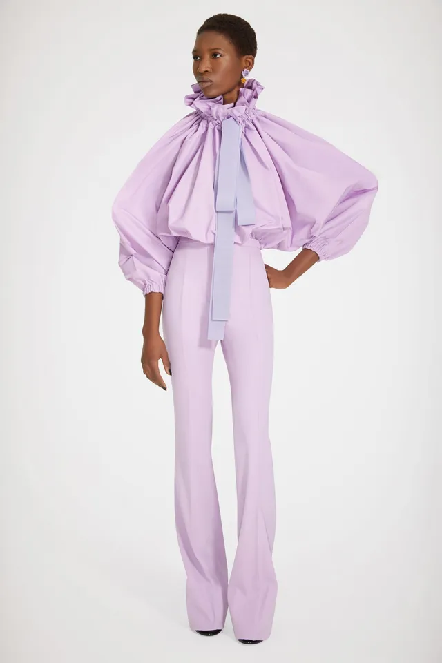 Patou H22TR0240103473W pantalon laine vierge wisteria flare