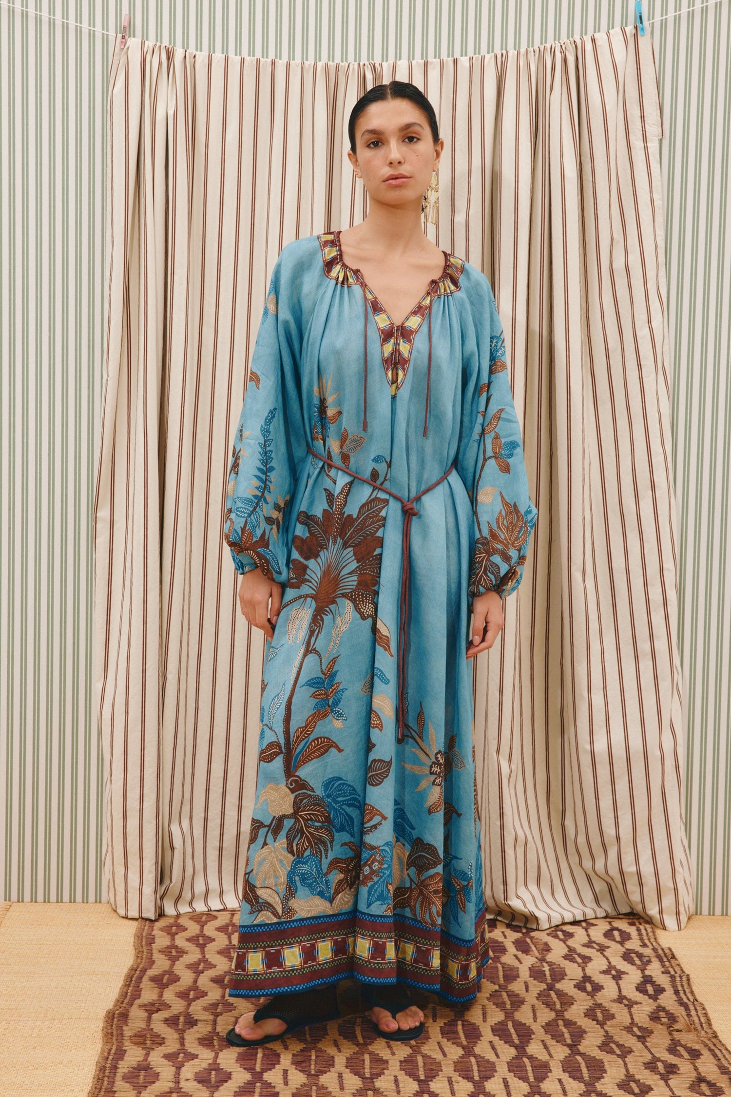 Alemäis Georgie Pool robe maxi ramie imprimé
