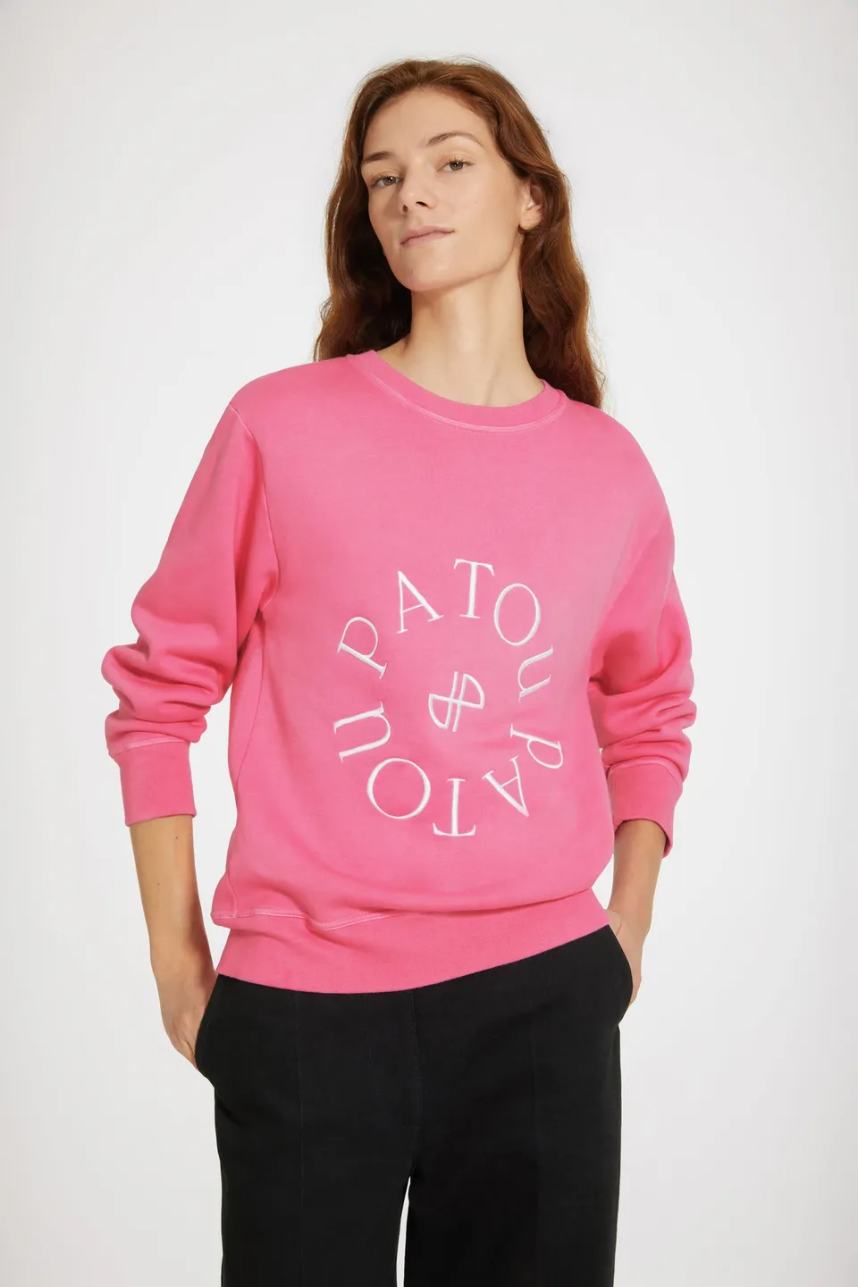 Patou JE070 sweatshirt coton bio rose Begonia Pink