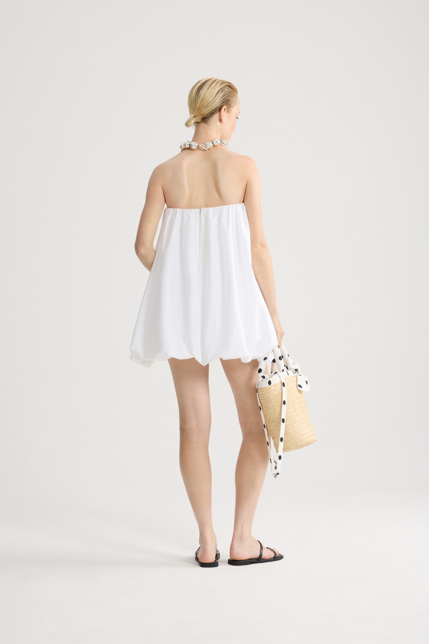 Patou E26DR246 robe bustier coton bio blanc