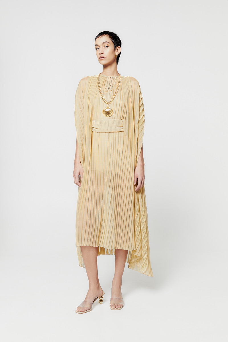 ATU Body Couture Long Robe Kaftan Dorée Plissée U
