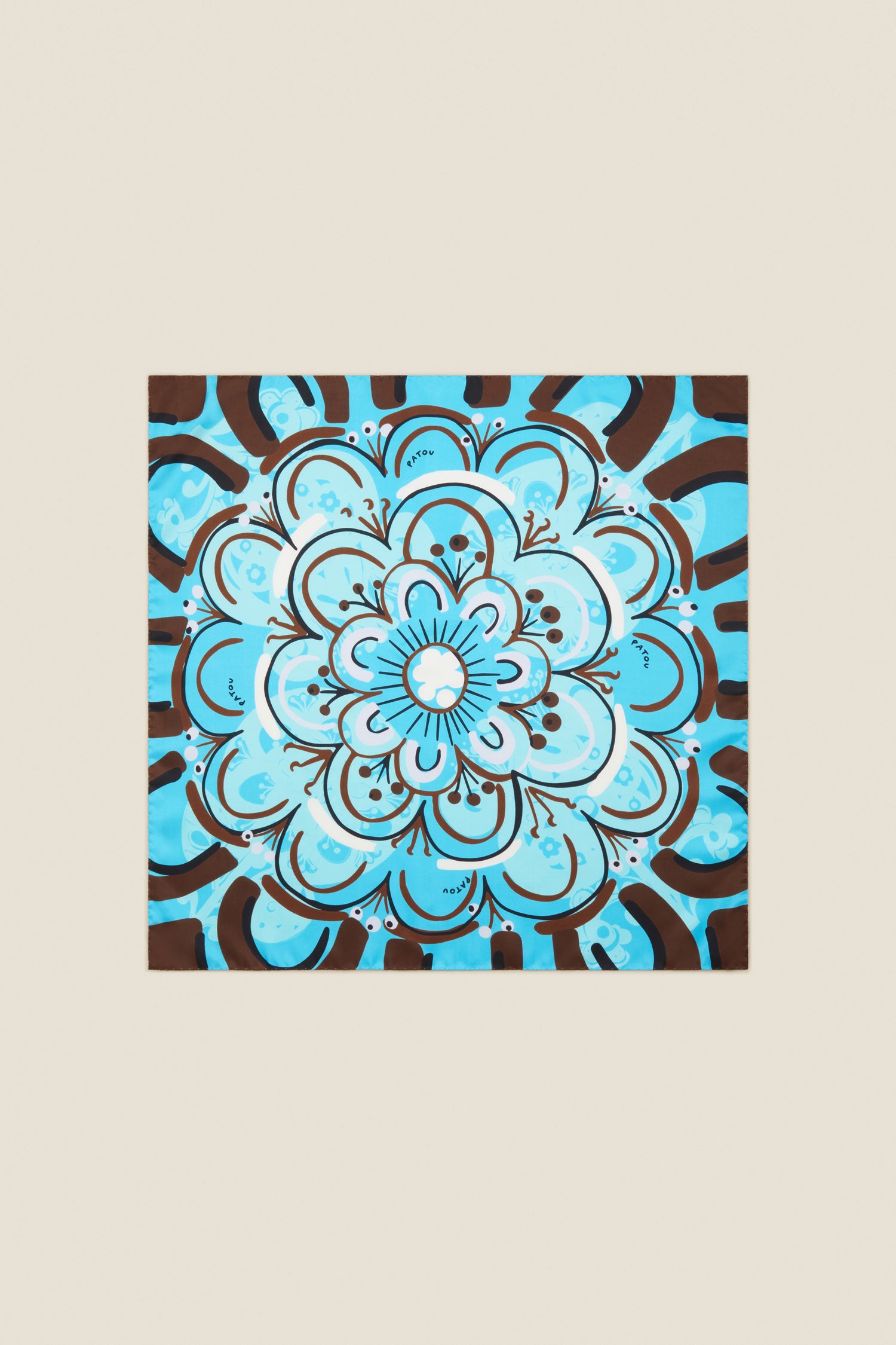 Patou Accessories foulard soie AC013 Blue Thistle Flower TU