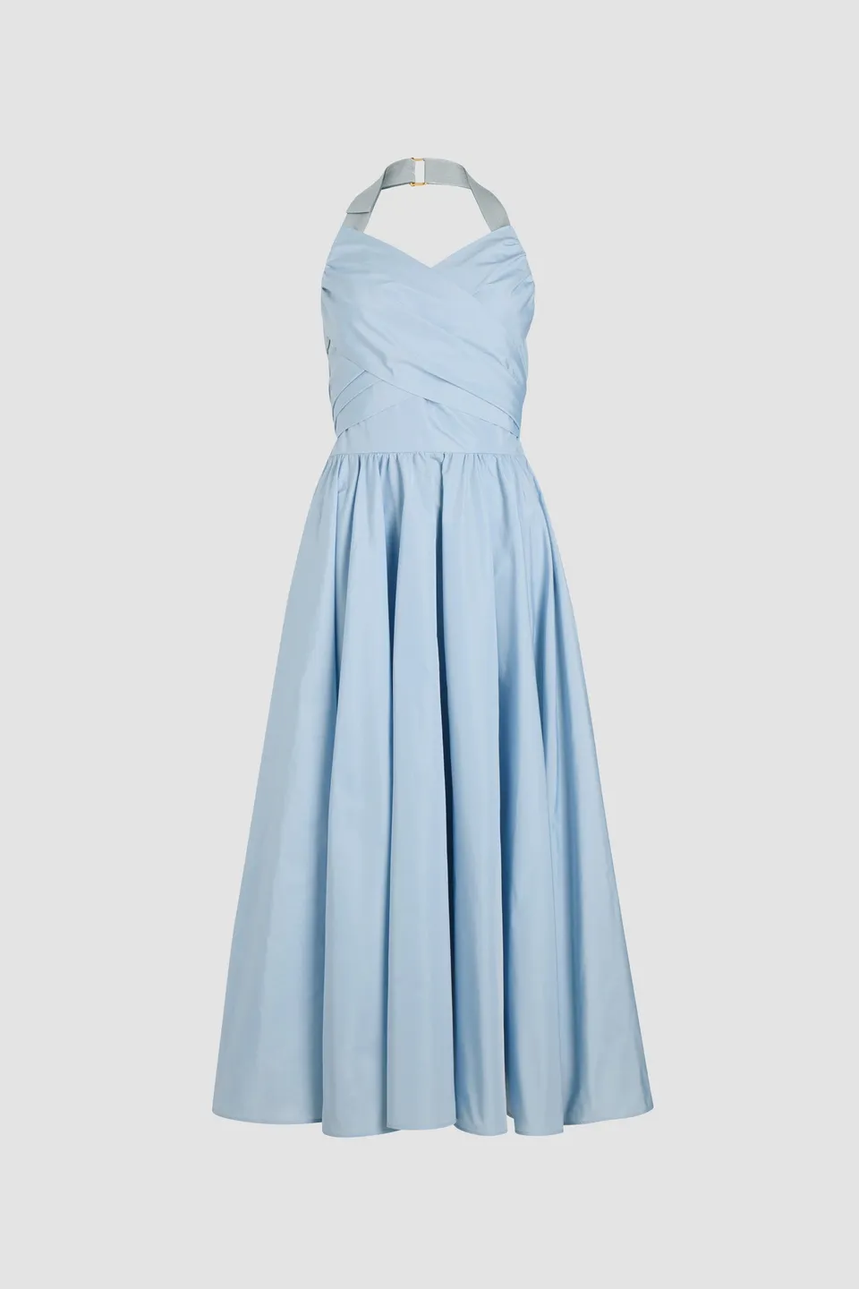 Patou P25DR185 robe maxi licol bleu perle