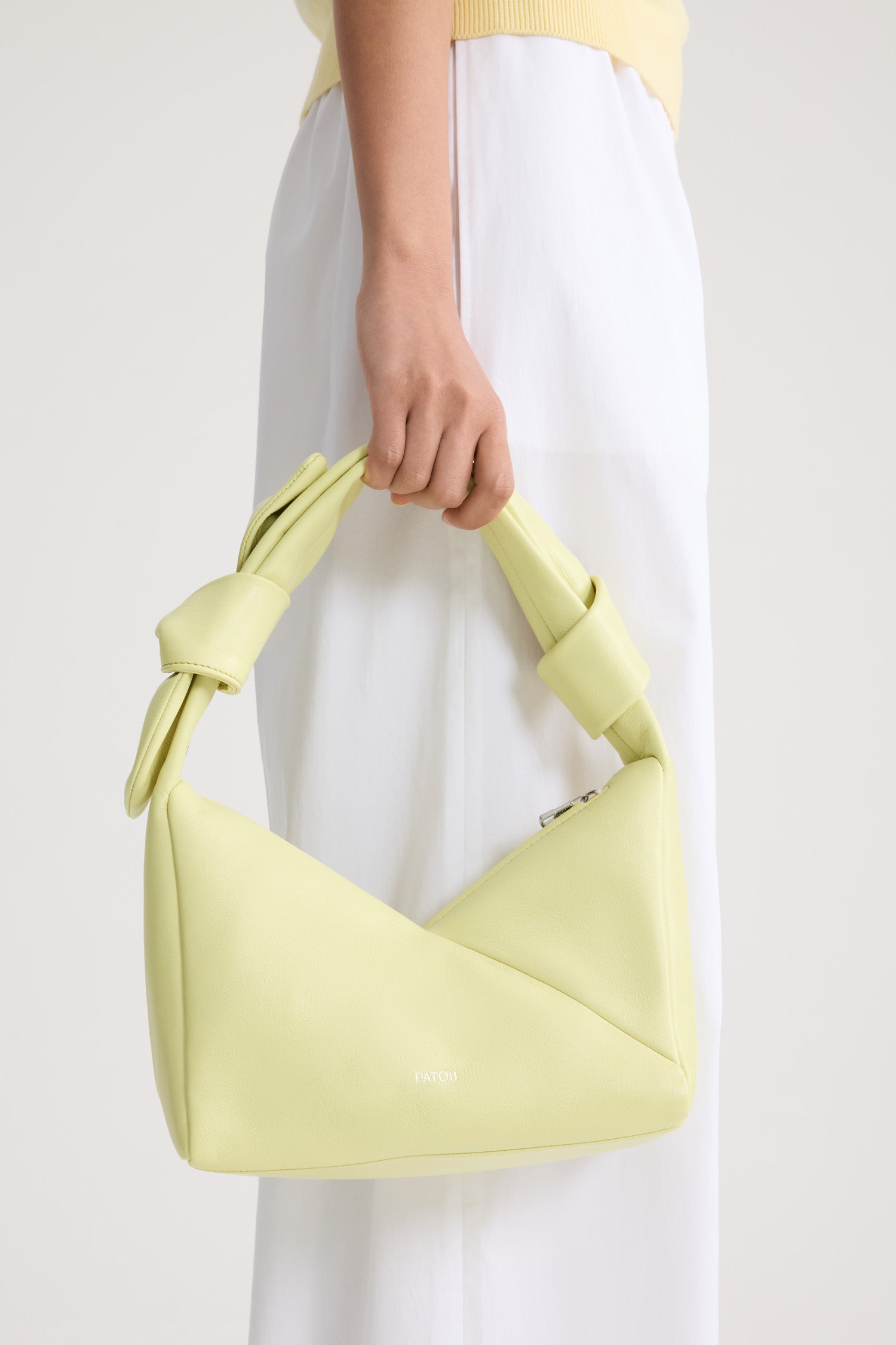 Patou BA029 sac cuir nappa jaune triangle Lemonade TU