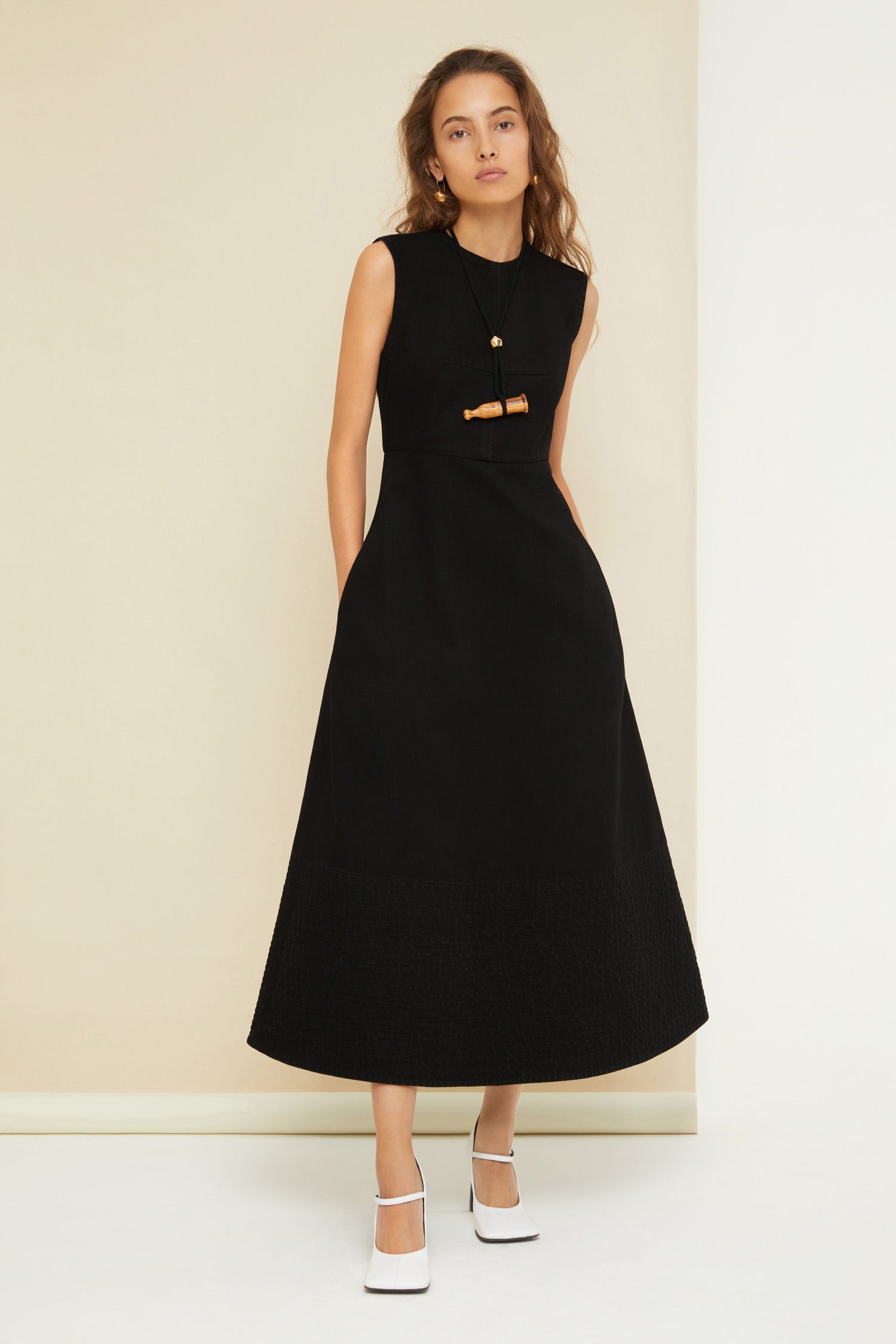 Patou Denim DR069 robe midi denim bio noir