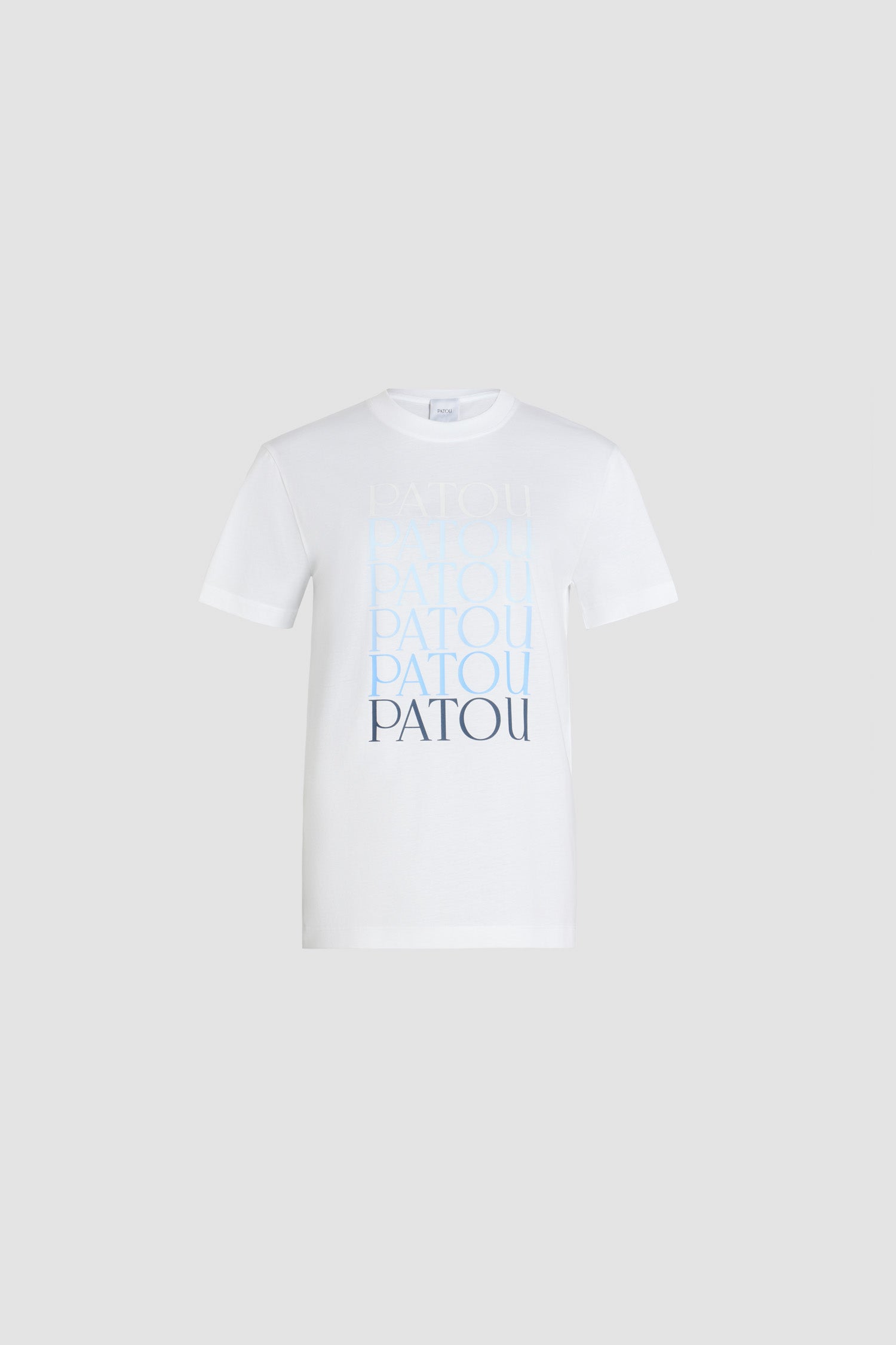 Patou JE112 t-shirt blanc coton bio logos dégradé