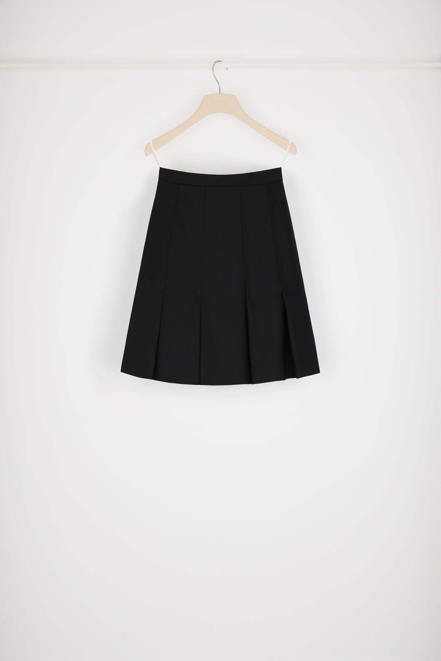 Patou SK037 jupe plissée noire laine mérinos