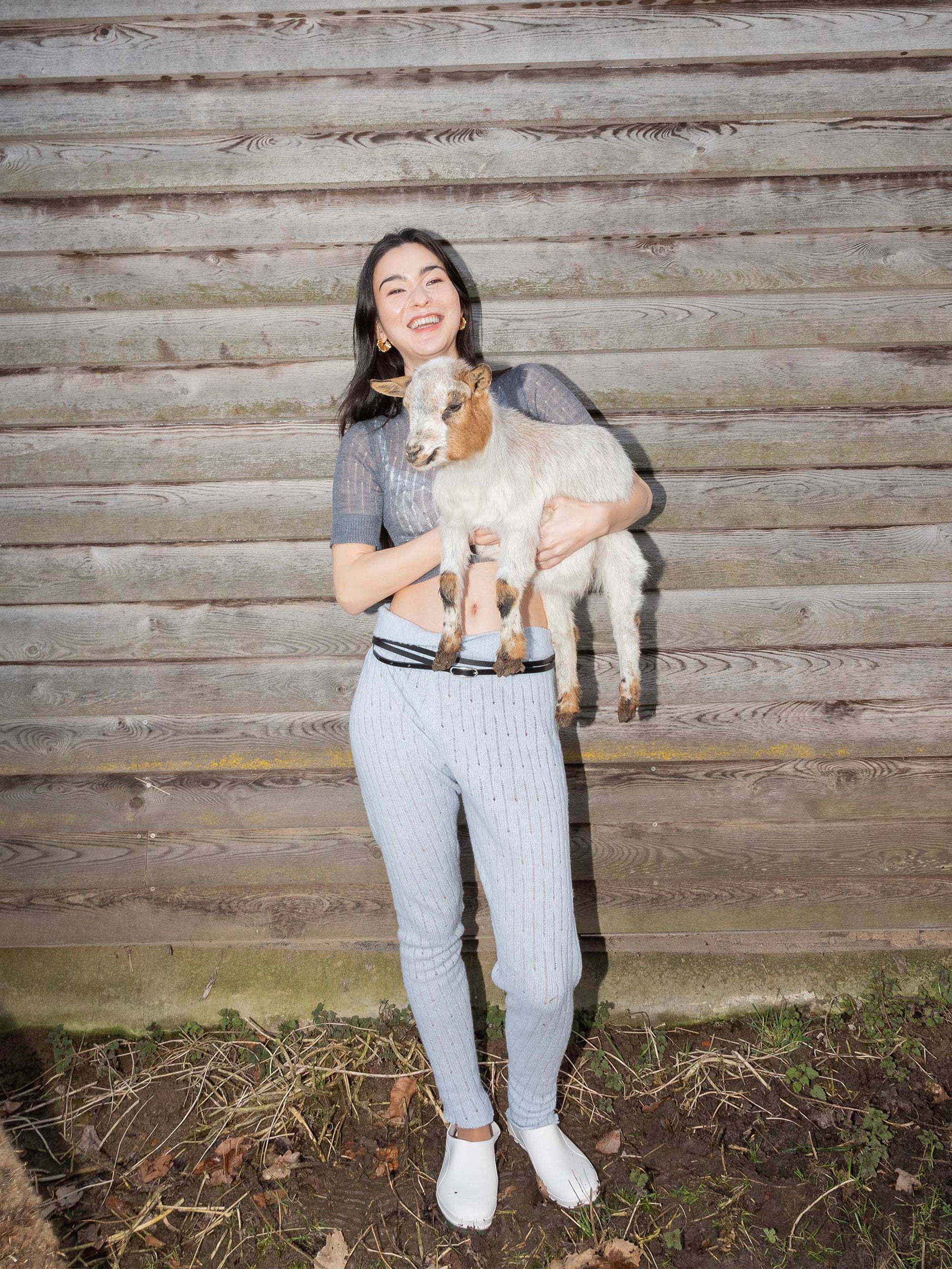 Ester Manas Open-Knit Wool Leggings pantalon laine
