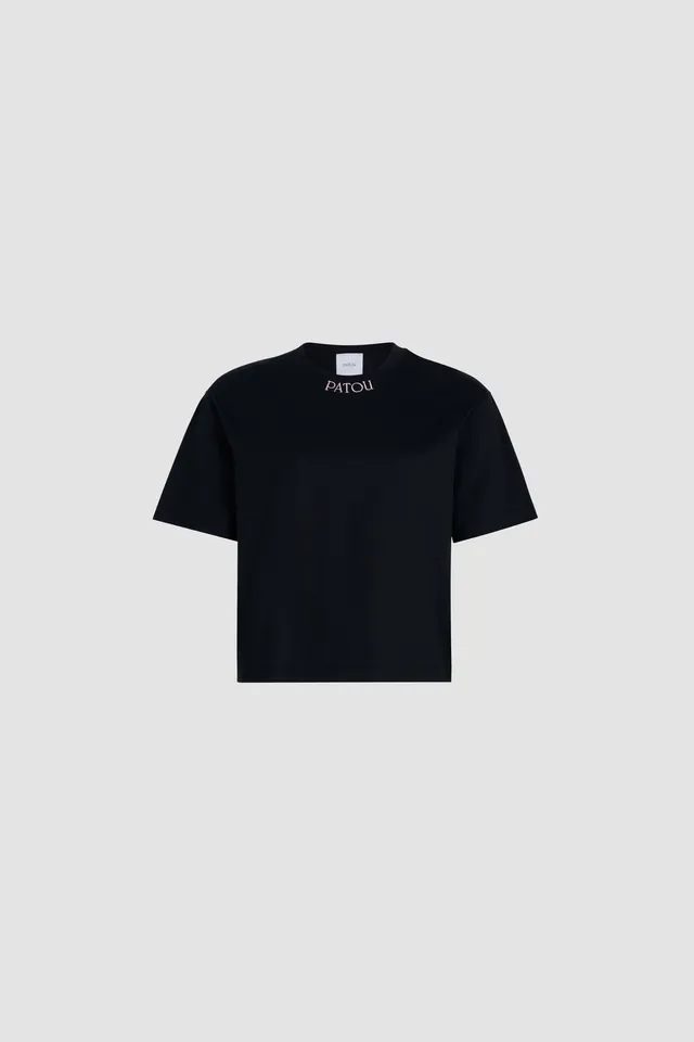 Patou T-shirt Logo Brodé Coton Bio Noir