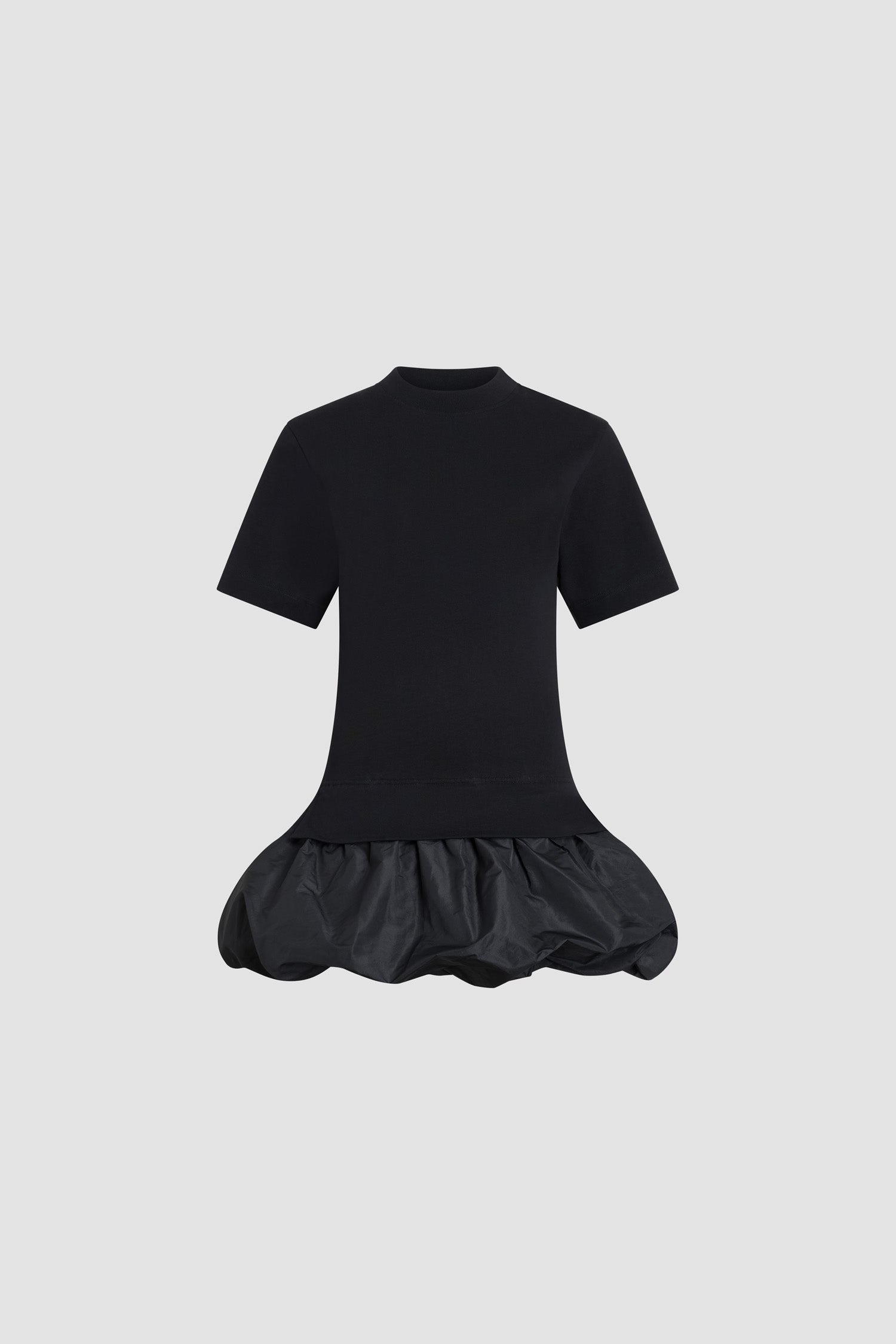 Patou robe faille coton bio noir manches courtes
