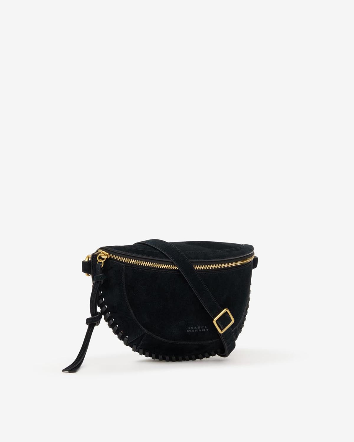 Isabel Marant Skano banane cuir noir tressé 25 cm