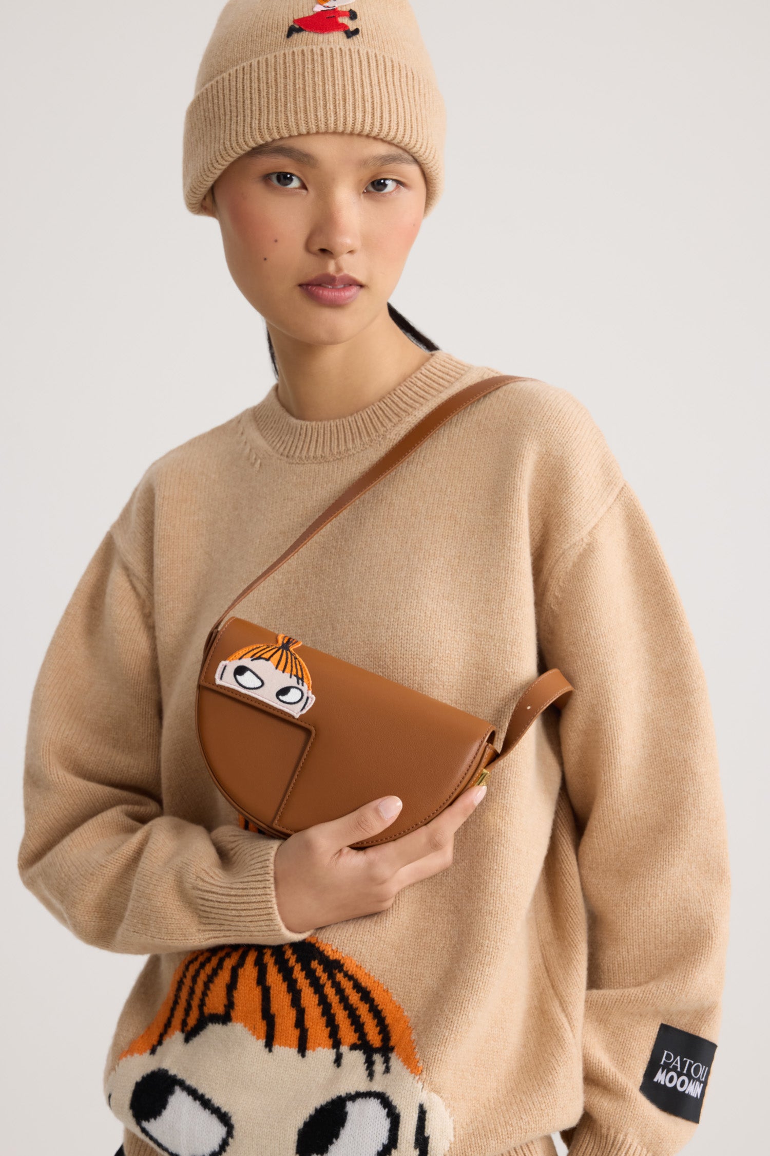 Patou Petit Patou Moomin sac cuir marron Little My Cinnamon