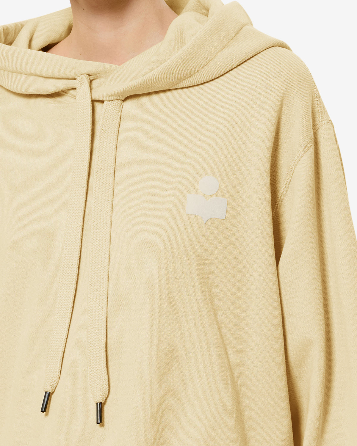Isabel Marant Salmy SW0200FA sweat capuche jaune écru logo